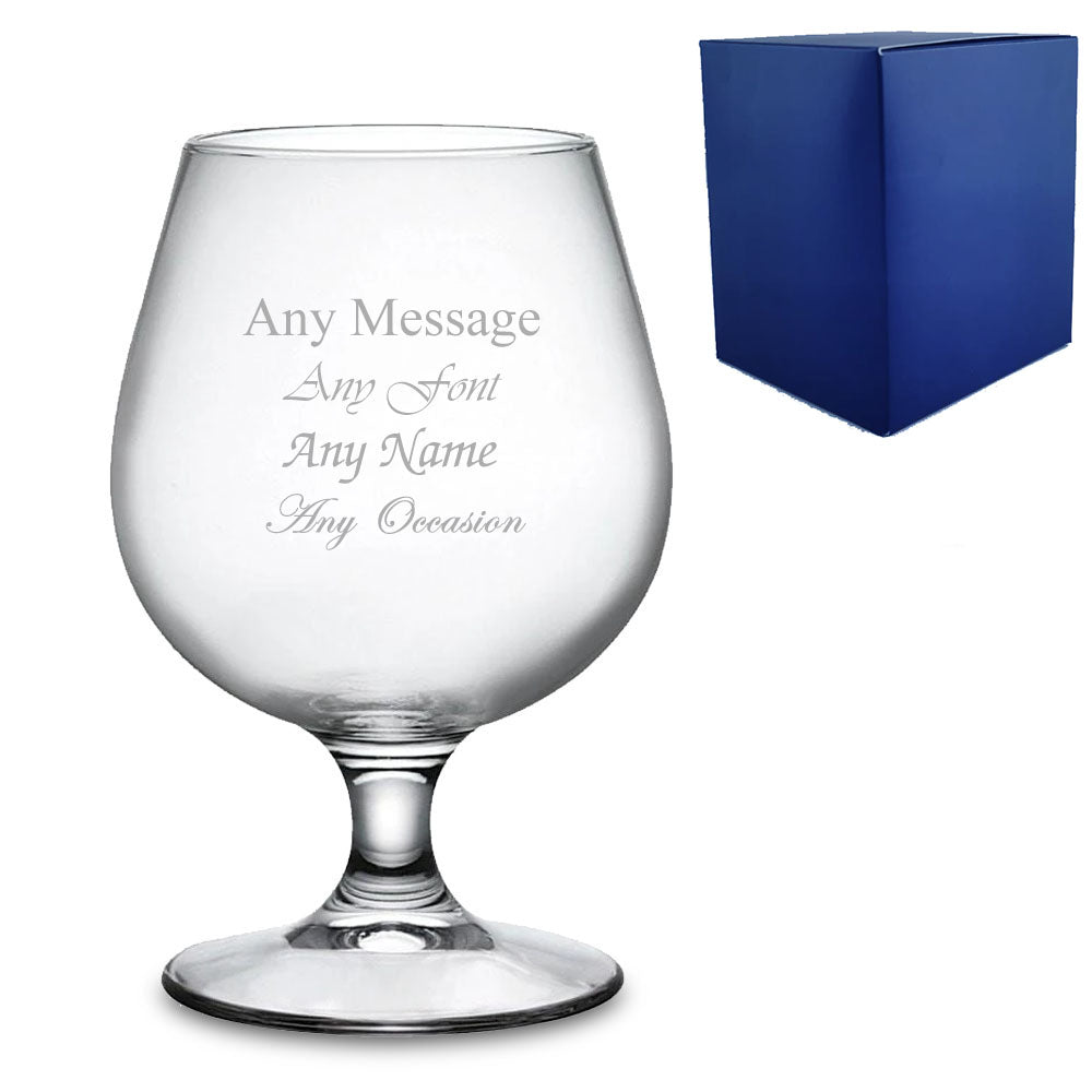 Engraved 18.5oz Stemmed Beer Snifter Glass with Gift Box Image 2