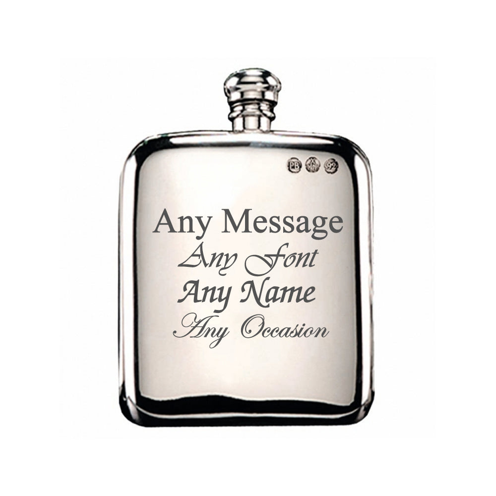 Engraved 6oz Pewter Hip Flask Image 2