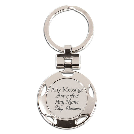 Engraved Round Crown Keyring Image 1