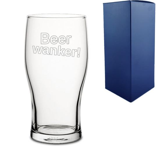 Engraved Funny "Drink w****r!" Novelty Pint Glass, Personalise with any Drink, Various Glasses Available With Gift Box Image 2