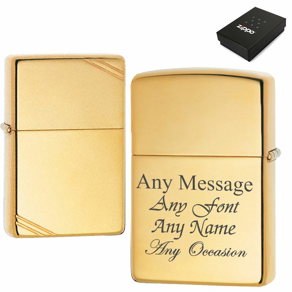 Engraved Brass Zippo, Official Zippo lighter Image 1