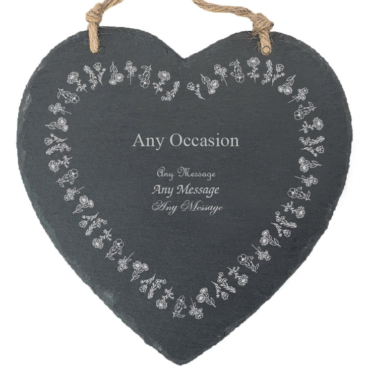 Personalised engraved Memo Board - Wildflower Border Image 1