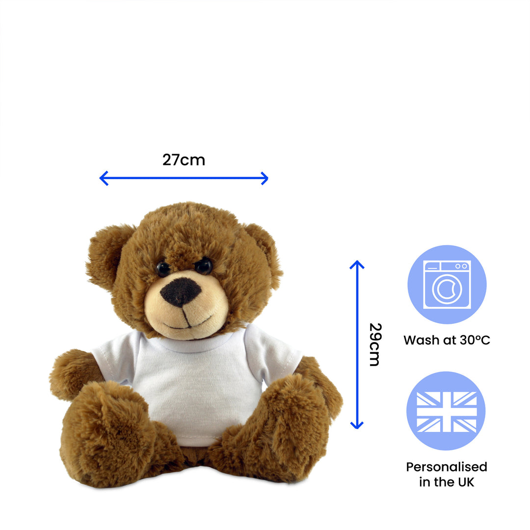 Dark Brown Teddy Bear with Best Teacher Ever Design T-Shirt Image 6