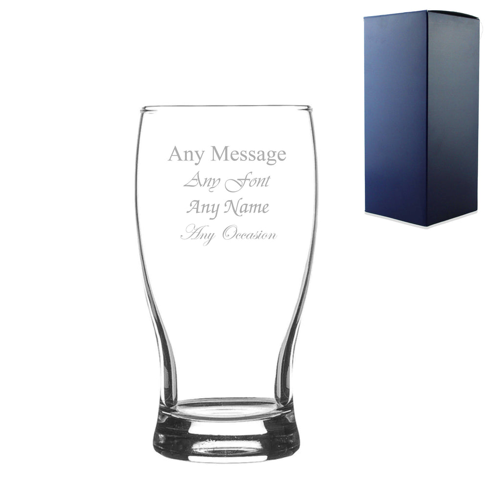 Engraved 580ml Classic Tulip Pint Beer Glass with Gift Box Image 2