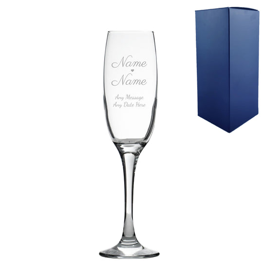 Engraved Wedding champagne flute, Gift Boxed Image 2