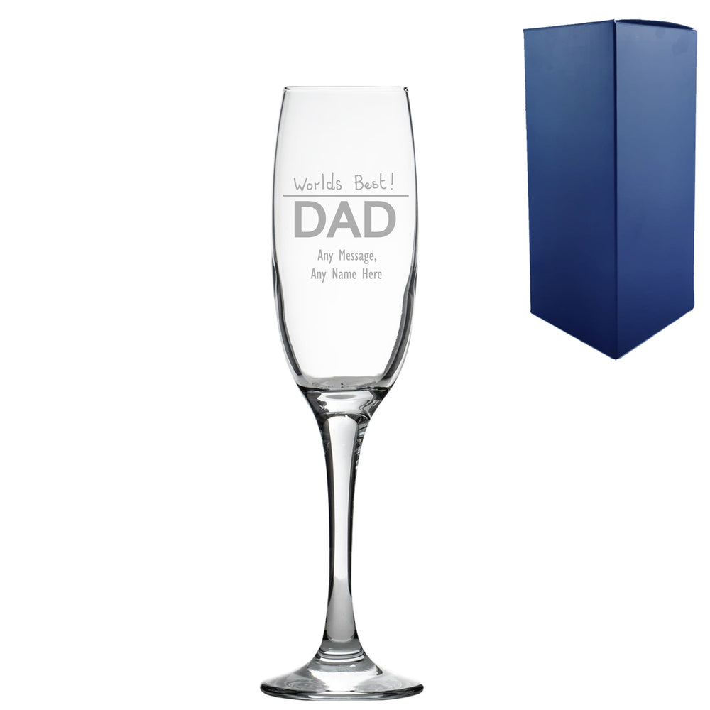 Engraved Fathers Day champagne flute, Gift Boxed Image 2