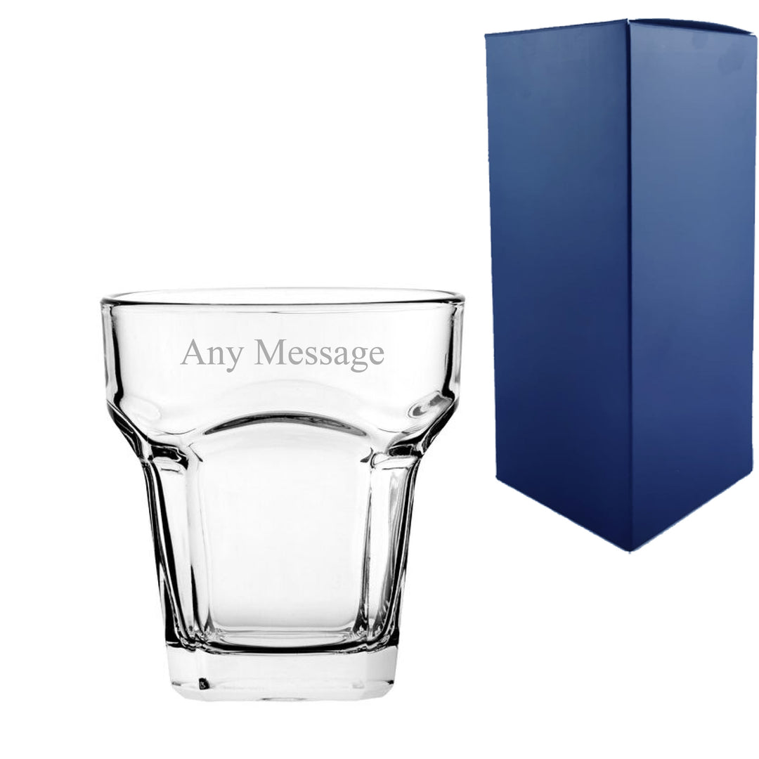 Engraved American Style Wavy Tumbler 9.5oz/280ml, San Marco Glass,  Any Message Image 1