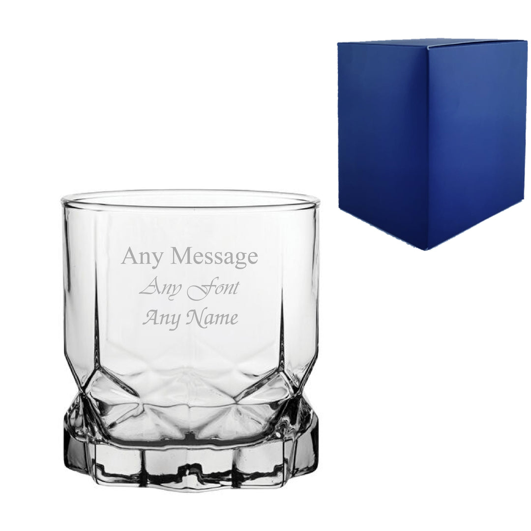 Engraved Geometric Tumbler 11.5oz/340ml, Future Glass, Any Message Image 1