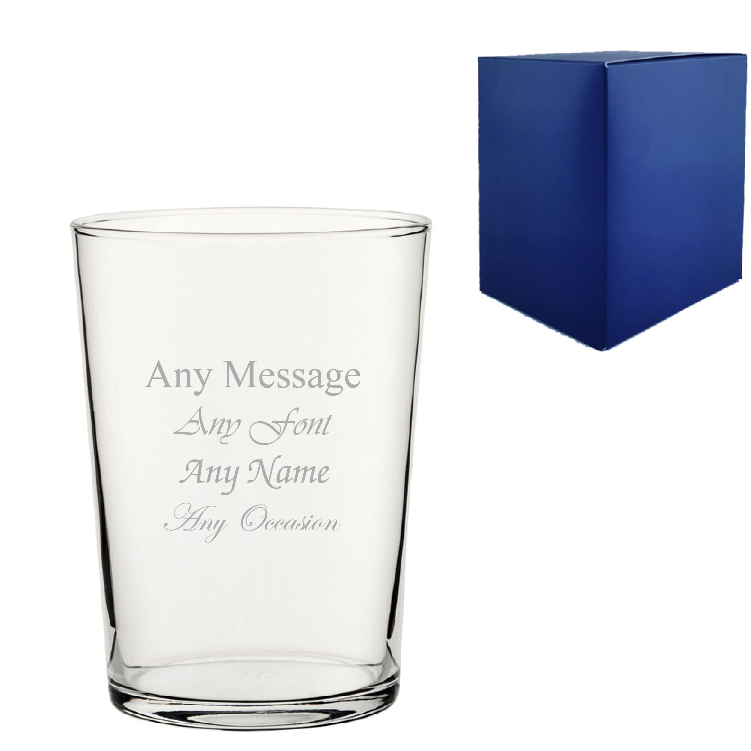 Engraved Tubo 18oz/532ml Glass, Any Message Image 1