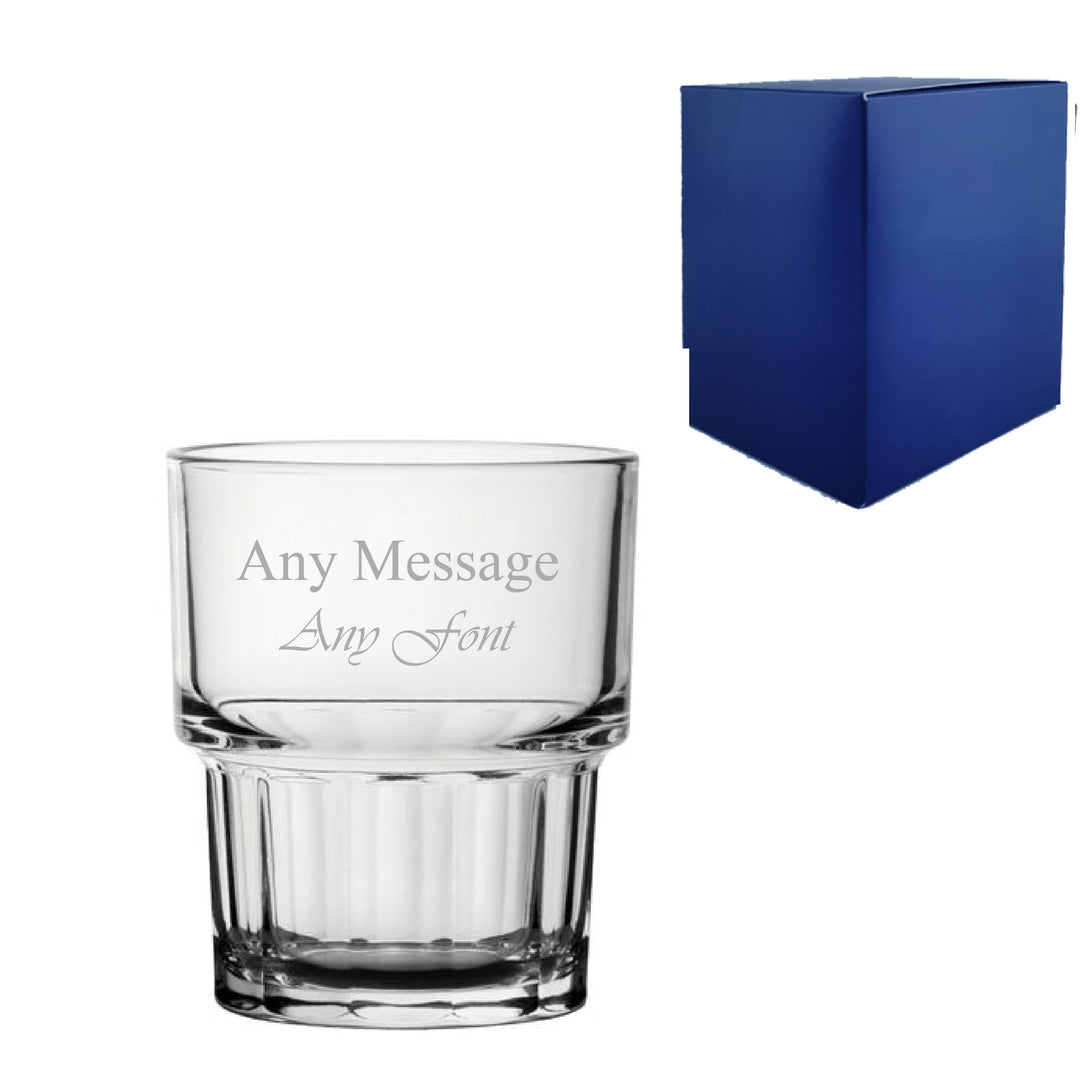 Engraved Next Stacking Tumbler 5.75oz/170ml Glass, Any Message Image 1