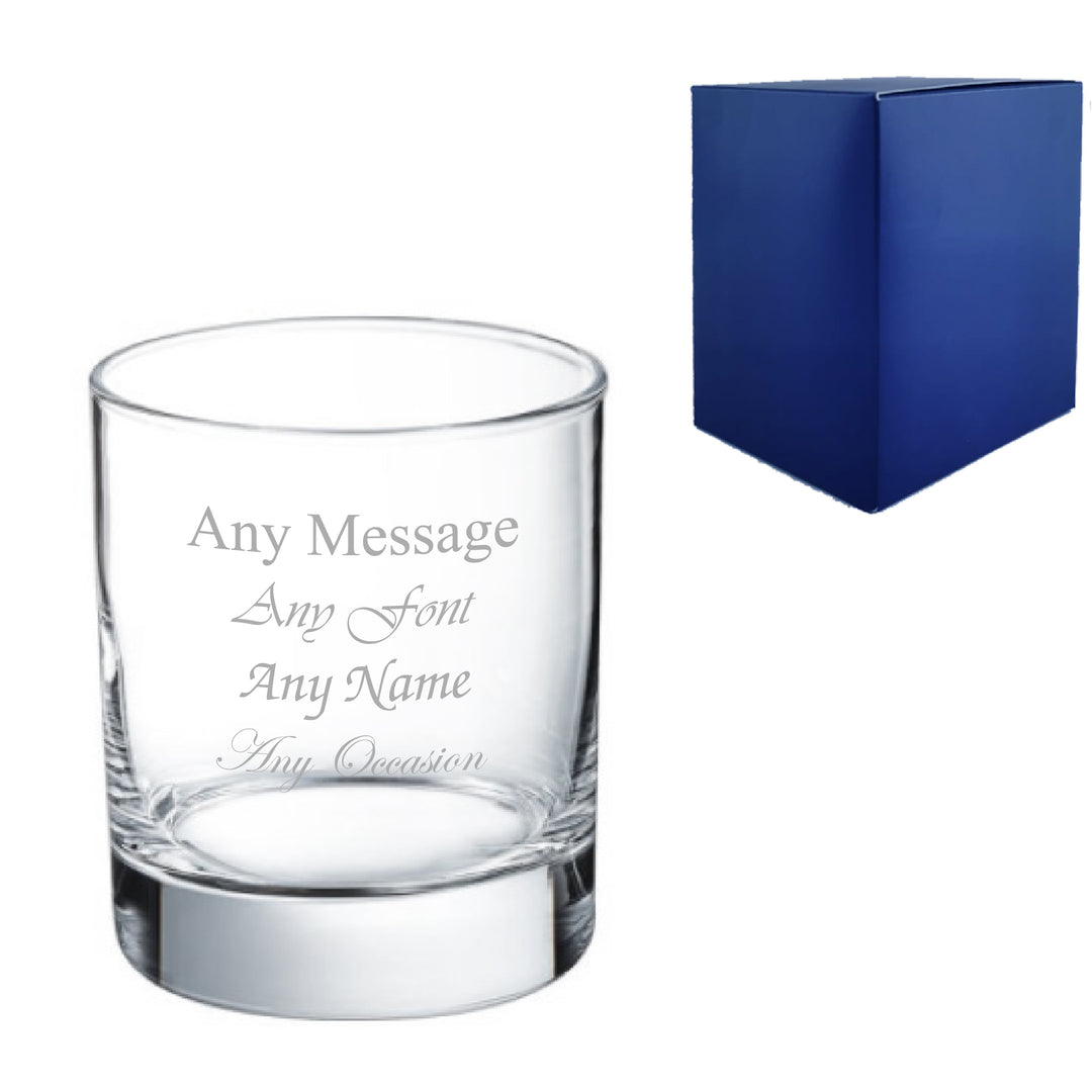 Engraved Islande Whiskey Glass, 10.14oz/300ml, Any Message Image 1