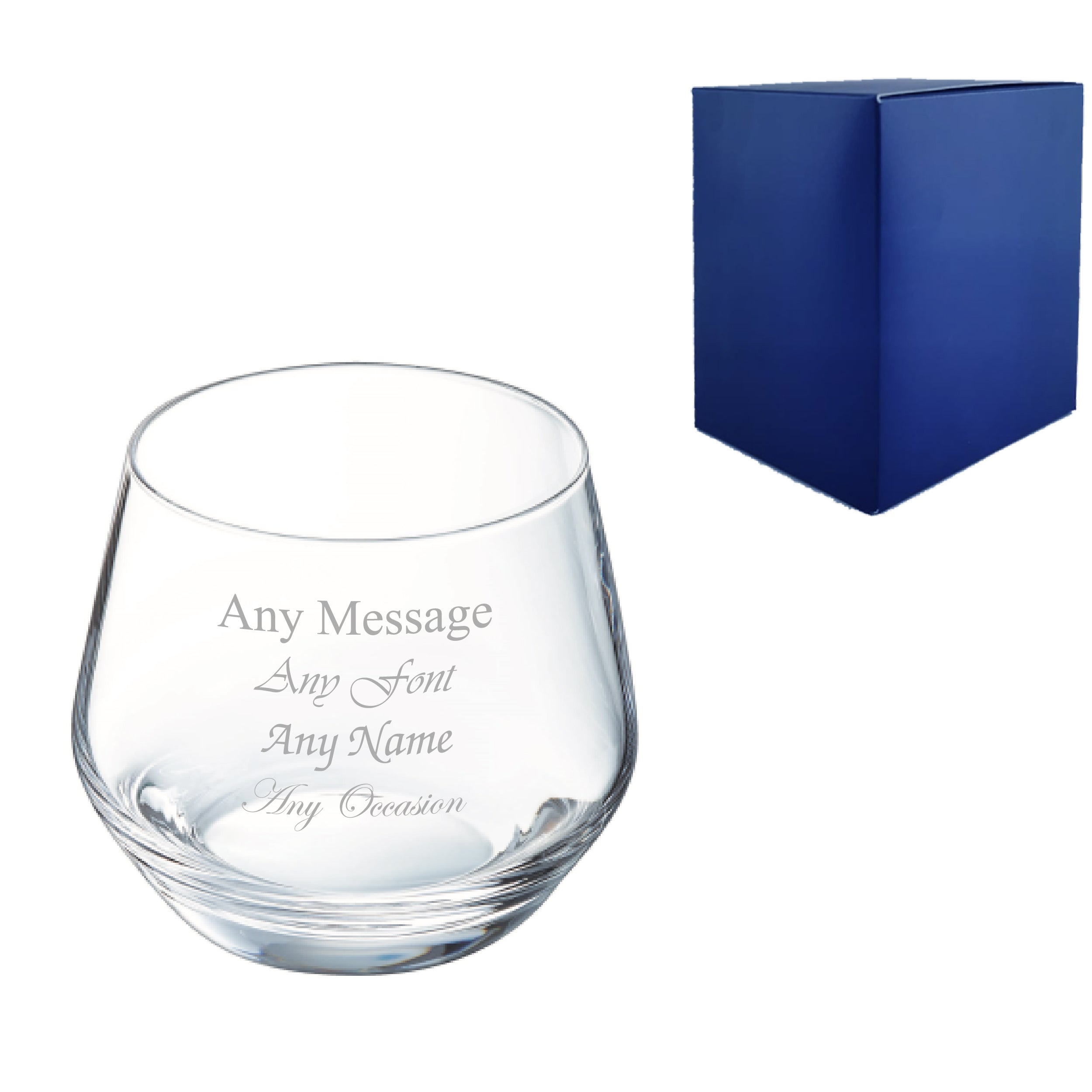 Engraved Lima Rocks Tumbler Glass, 11.8oz/350ml, Any Message Image 1