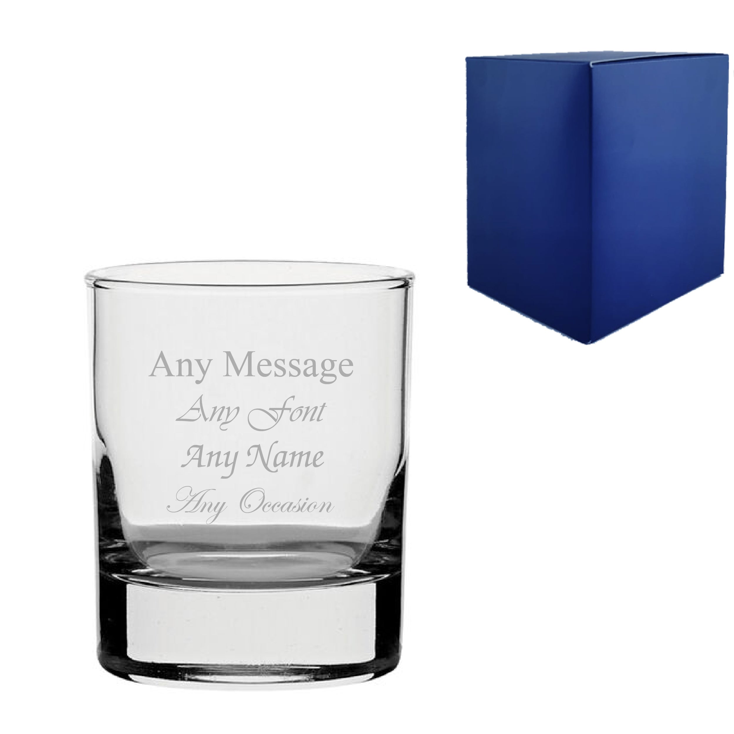 Engraved 7.75oz/229ml Side Whisky Glass, Any Message for Any Occasion Image 1