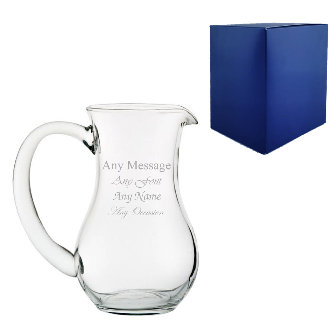 Engraved 0.25L Cascade Glass Jug, Any Message for Any Occasion Image 1