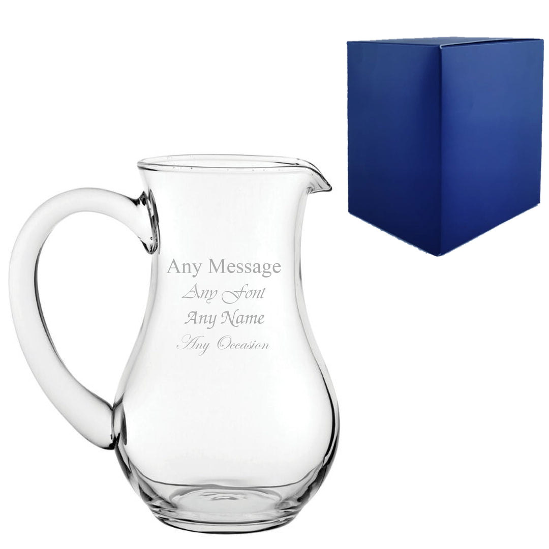 Engraved 0.5L Cascade Glass Jug, Any Message for Any Occasion Image 1