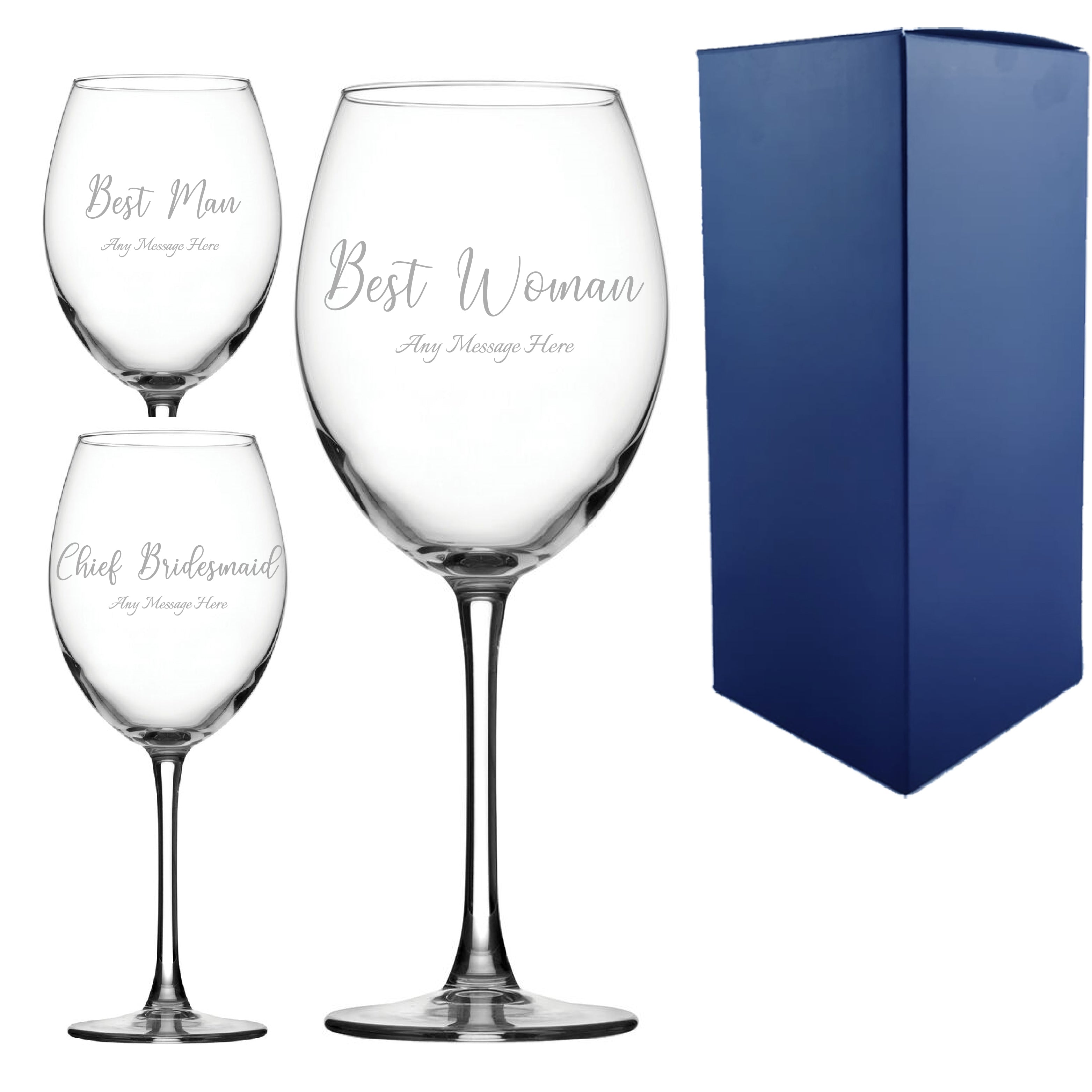 Engraved Wedding Guest Wine Glass, Any Text, 16.7oz Enoteca Glass, Handwritten Font Image 1