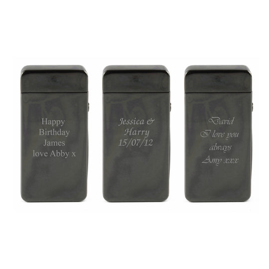 Engraved Electric Arc Lighter, Black, Any Message, Gift Boxed Image 4