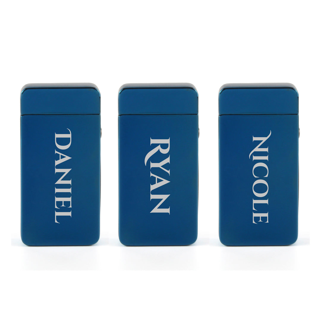 Engraved Electric Arc Lighter, Blue, Any Name, Gift Boxed Image 4