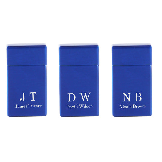 Engraved Jet Gas Lighter Blue Initials Gift Boxed Image 4