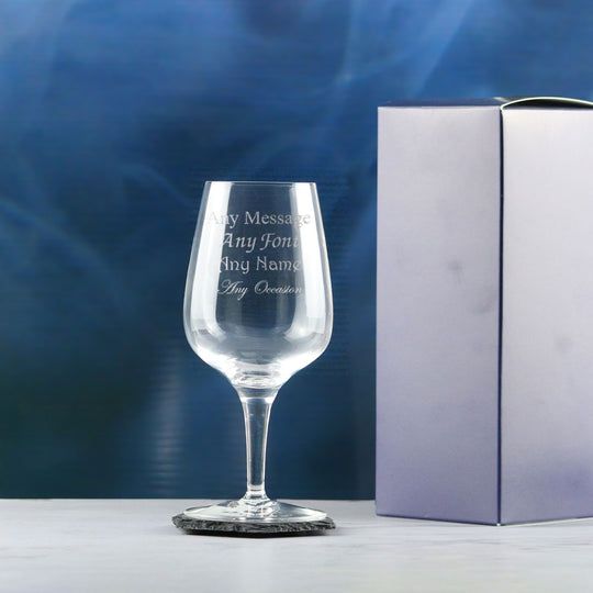 Engraved Crystal Wine Glass, Short Sublym 350ml Glass, Gift Boxed Image 3