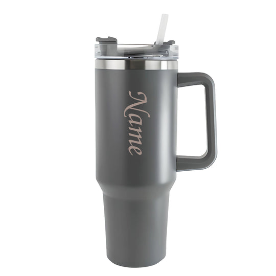 Engraved Extra Large Grey Travel Cup 40oz/1135ml, Any Name Image 2