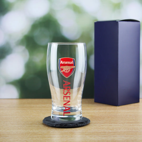 Engraved Arsenal 20oz Tulip Pint Glass, Gift Boxed Image 3