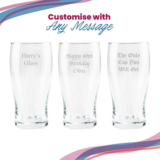 Engraved Celtic 20oz Tulip Pint Glass, Gift Boxed Image 5