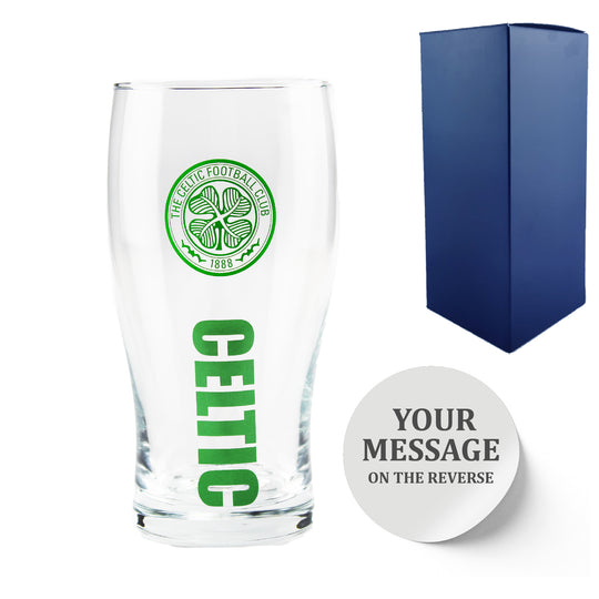 Engraved Celtic 20oz Tulip Pint Glass, Gift Boxed Image 1