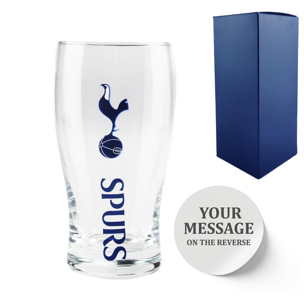 Engraved Tottenham Hotspur 20oz Tulip Pint Glass, Gift Boxed Image 2