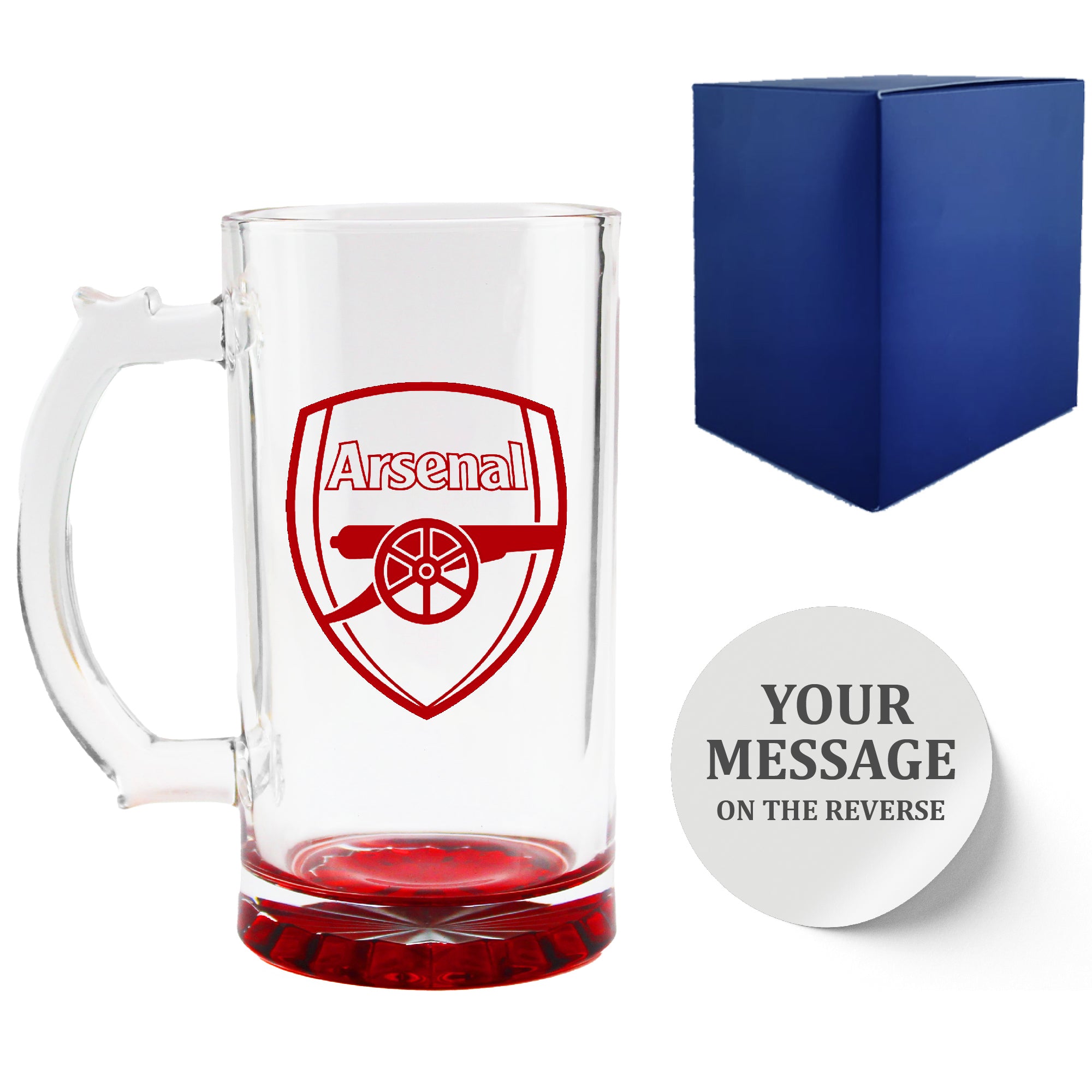 Engraved Official Arsenal 20oz Beer Mug, Gift Boxed Image 1