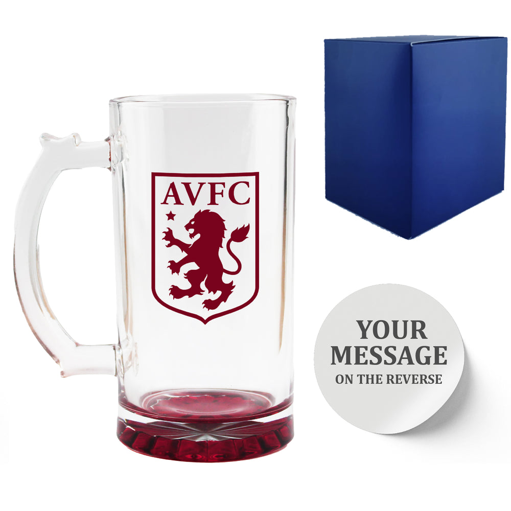 Engraved Official Aston Villa 20oz Beer Mug, Gift Boxed Image 2