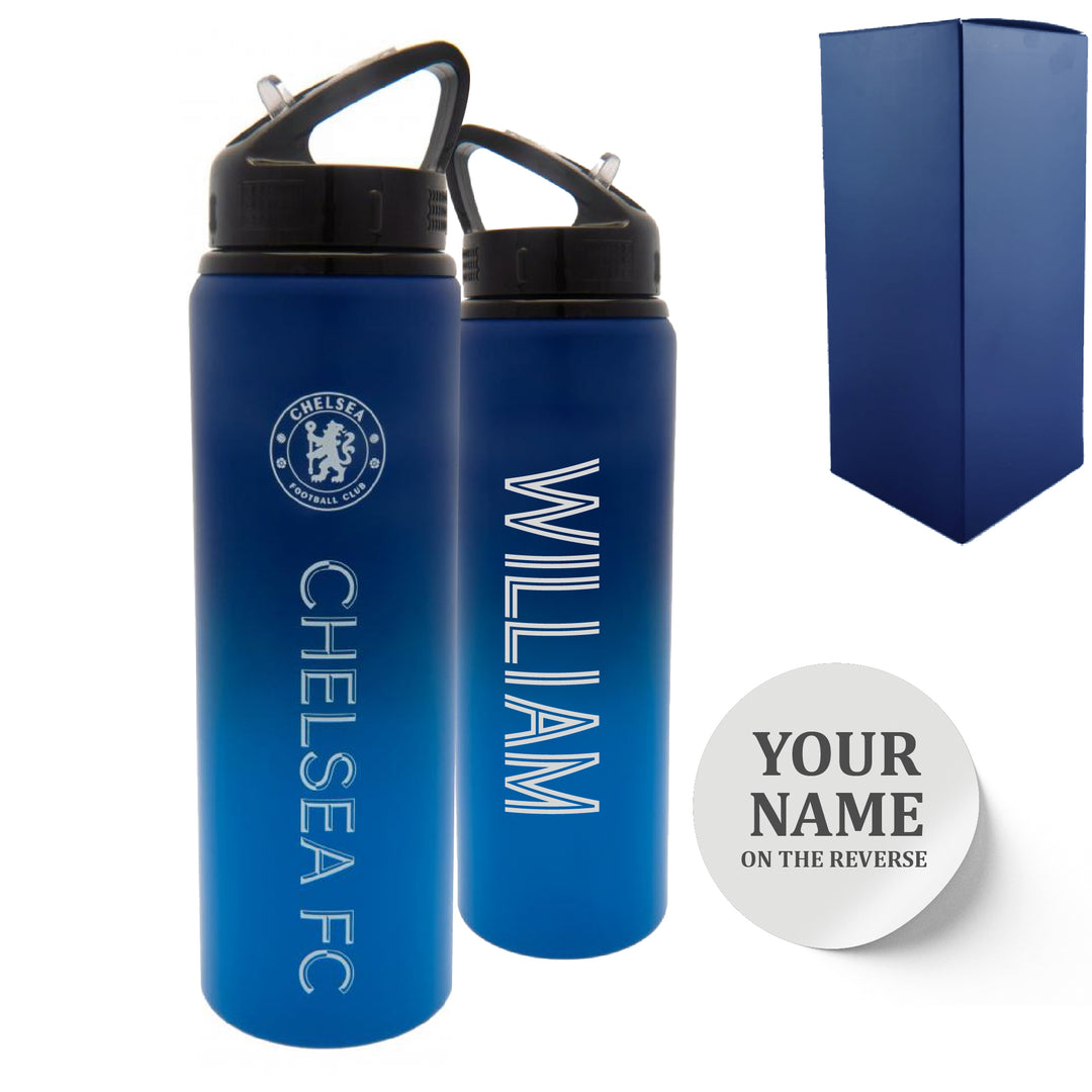 Official Printed Metal Chelsea Bottle, Personalise Any Name, Gift Boxed Image 1