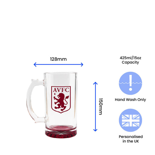 Engraved Official Aston Villa 20oz Beer Mug, Gift Boxed Image 6