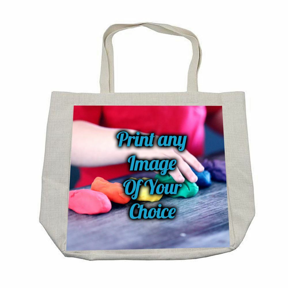 Personalised Printed Linen tote bag - 48 x 38cm Image 2