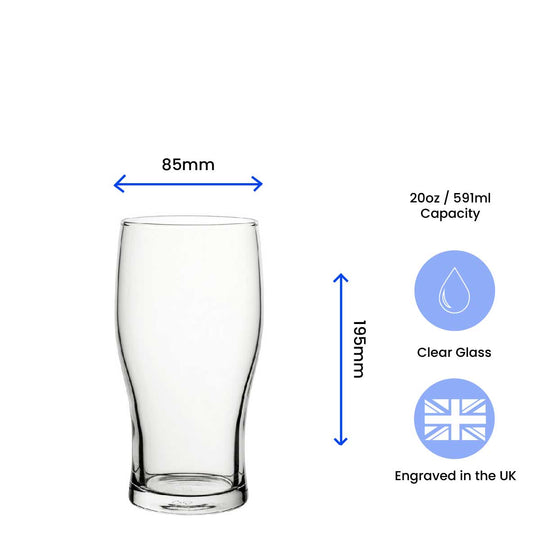 Happy 50th Birthday - Engraved Novelty Tulip Pint Glass Image 3