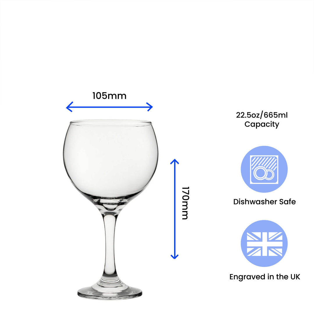 Engraved Gin Balloon Cocktail Glass with Name in 30 Design Image 6